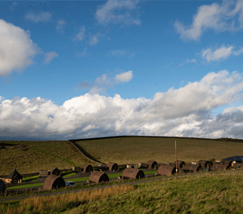 Wigwam cabin area from dog walk